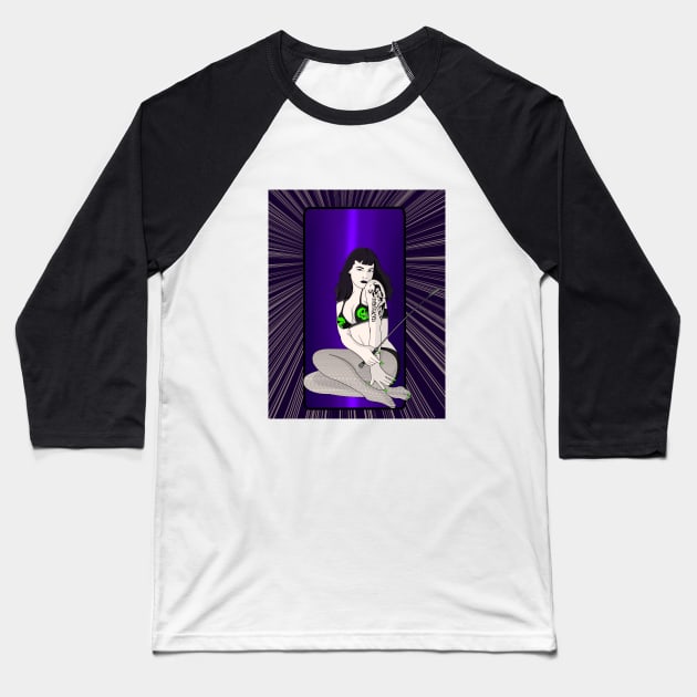 Bombshell Bettie Page Baseball T-Shirt by Injustice